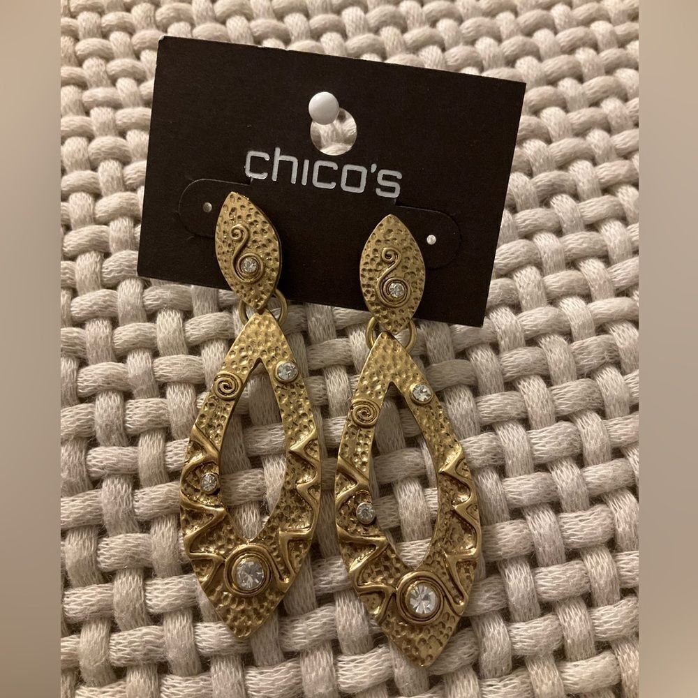 0046-Chico's Textured Gold Earrings